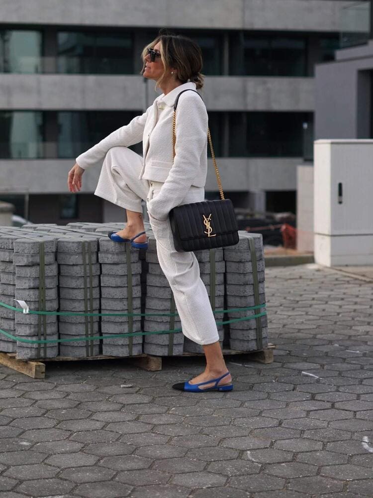 Traje chaqueta y pantalón blanco - Carrusel Moda