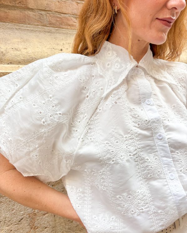 Camisa bordado inglés blanco