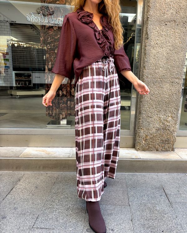 Pantalón cuadros bombacho